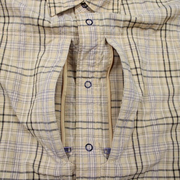 5.11 Tactical Covert Shirt Mens Large Yellow Short Sleeve Button Up Zip Pocket - Picture 6 of 14